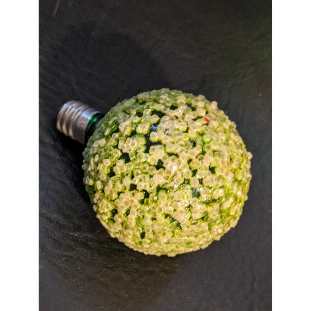 Vintage Ice Snowball Christmas Replacement Bulb Light Green Working
